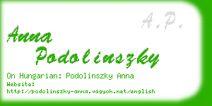 anna podolinszky business card